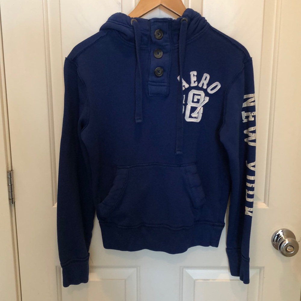 Kids Unisex Aeropostale Blue Rustic Logo Hoodie